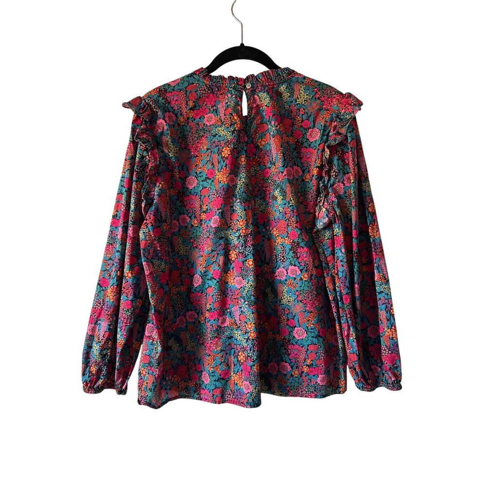 J. Crew x Liberty of London Flutter-Sleeve Top in Liberty Ciara Print, XL - Picture 3 of 7